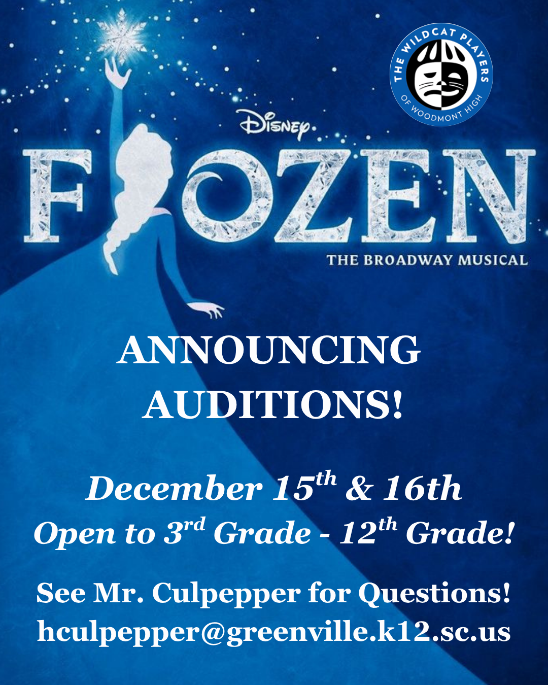 Frozen Auditions Information Flyer